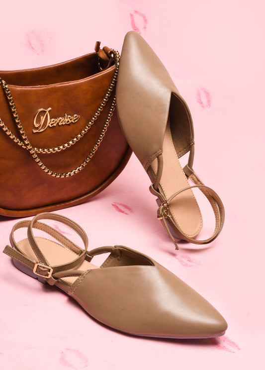 Everyday Luxe Pointed Back-Strap Flats