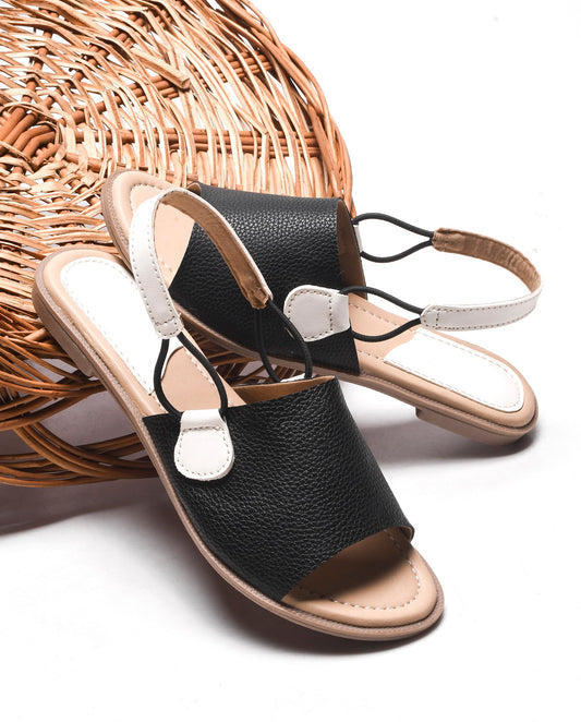 Chic Dual-Tone Comfort Flat Sandals