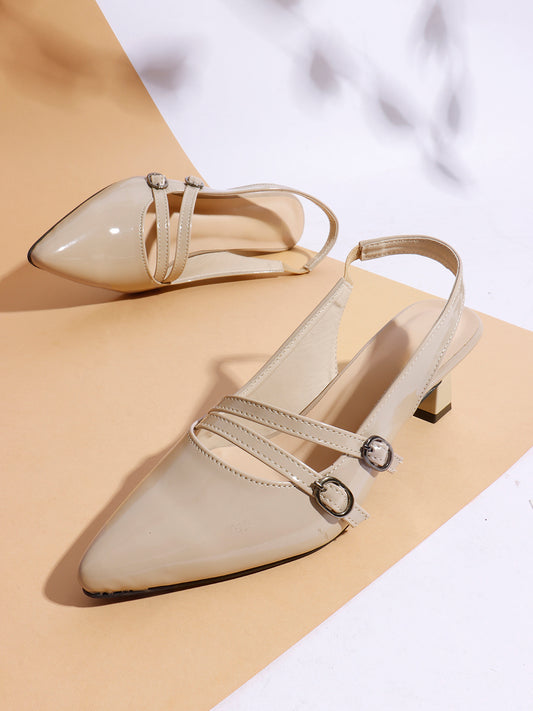 Classic Pointed Toe Strap Slingbacks
