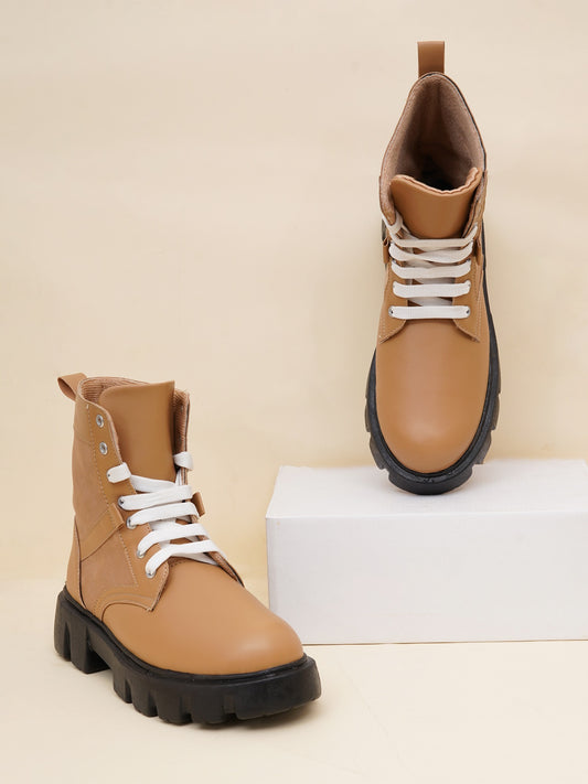 Street Style Lace-Up Ankle Boots for Women