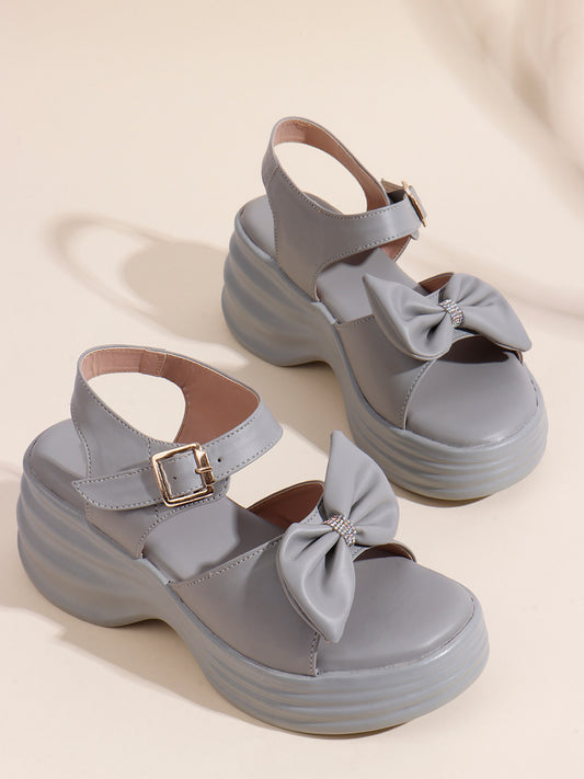Trendy Bow Strap Platform Sandals