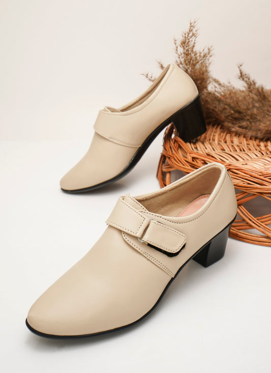 Smart Velcro Strap Block Heel Formal Shoes for Women