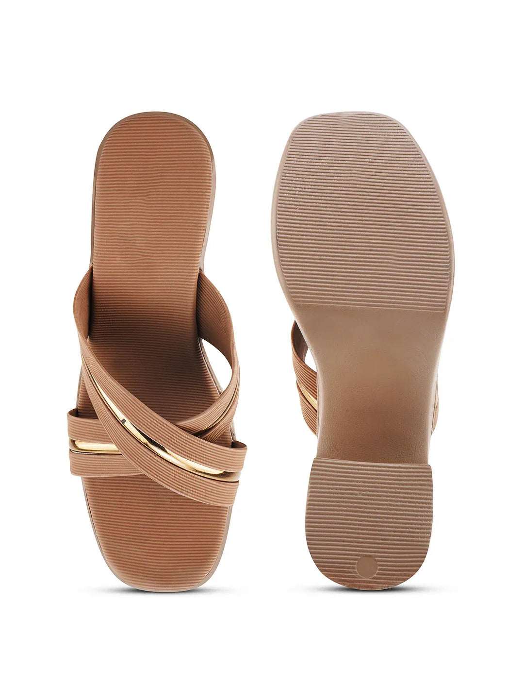 Party Wear Block Heels with Shimmer Detail