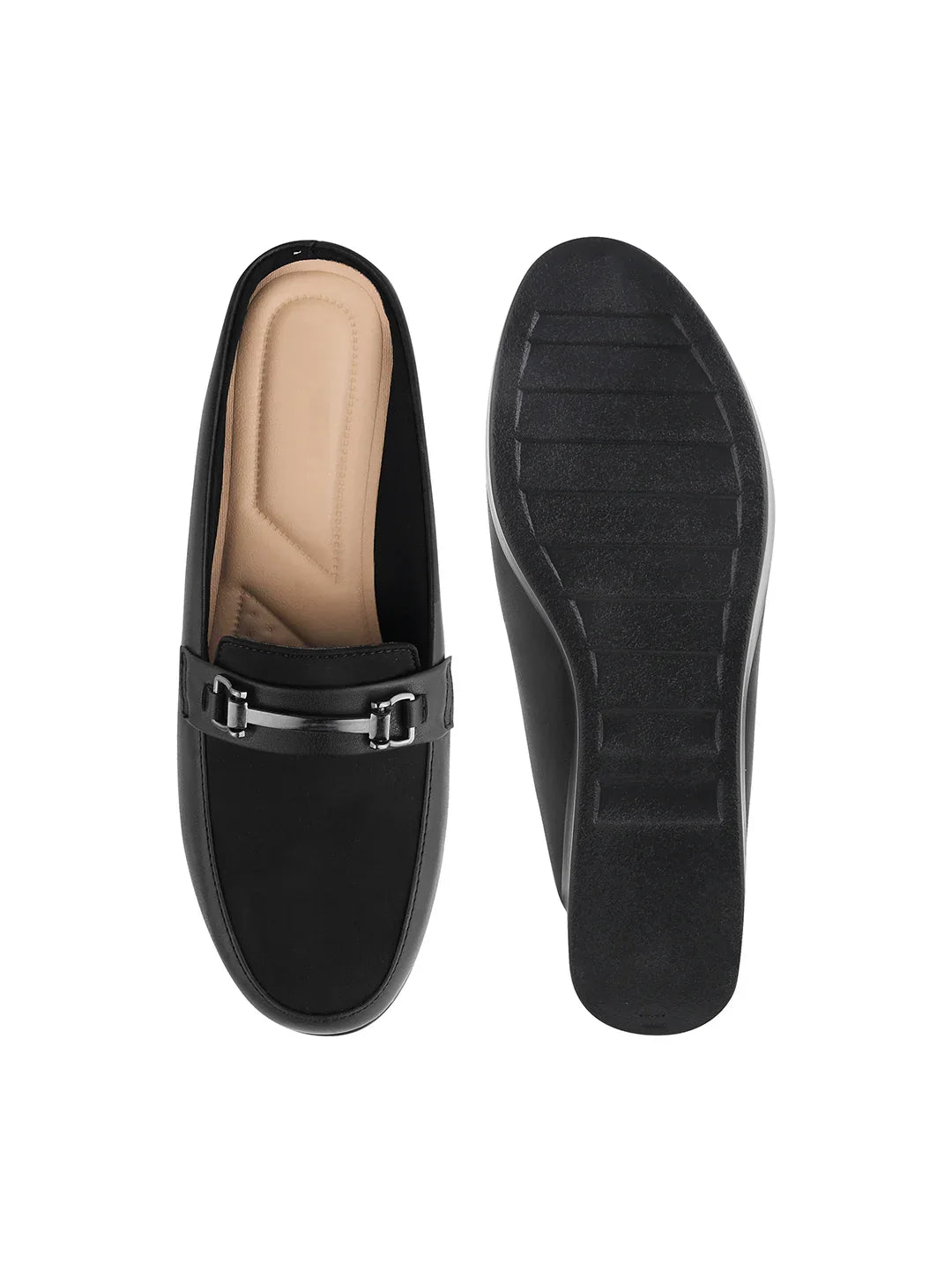 Minimal Buckle Wedge Loafers