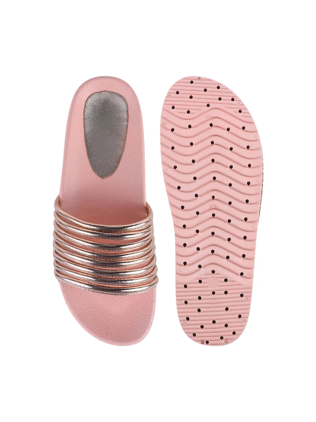 Textured Wide Strap Slides