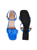 Chic Ruched Block Heel Sandals