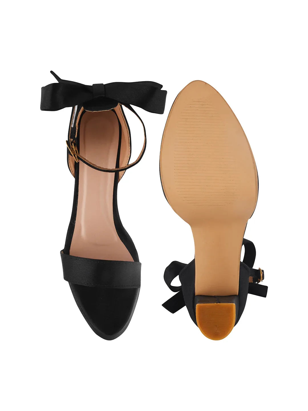 Velvet Edge Ankle-Strap Heels