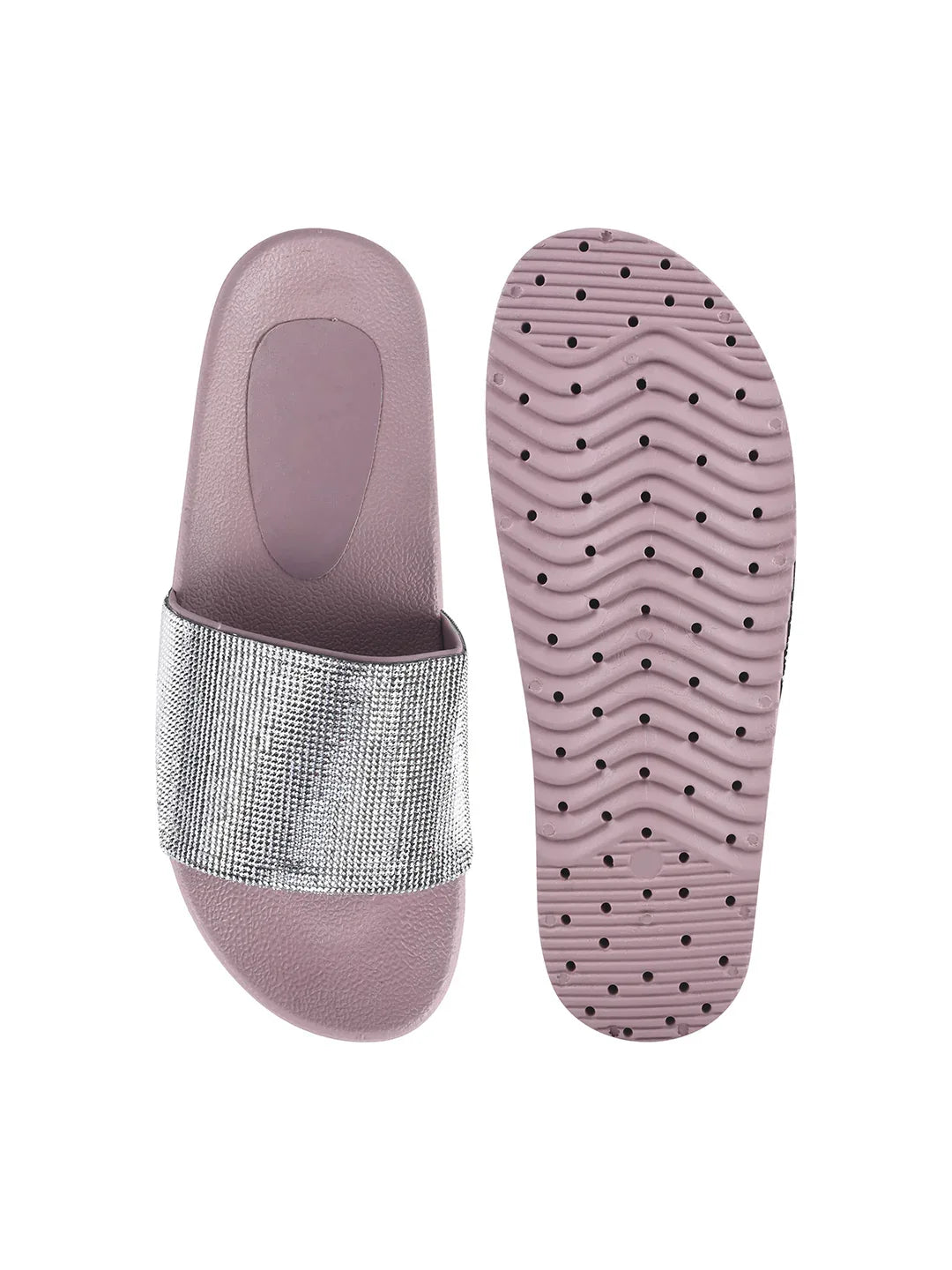 Textured Wide Strap Slides