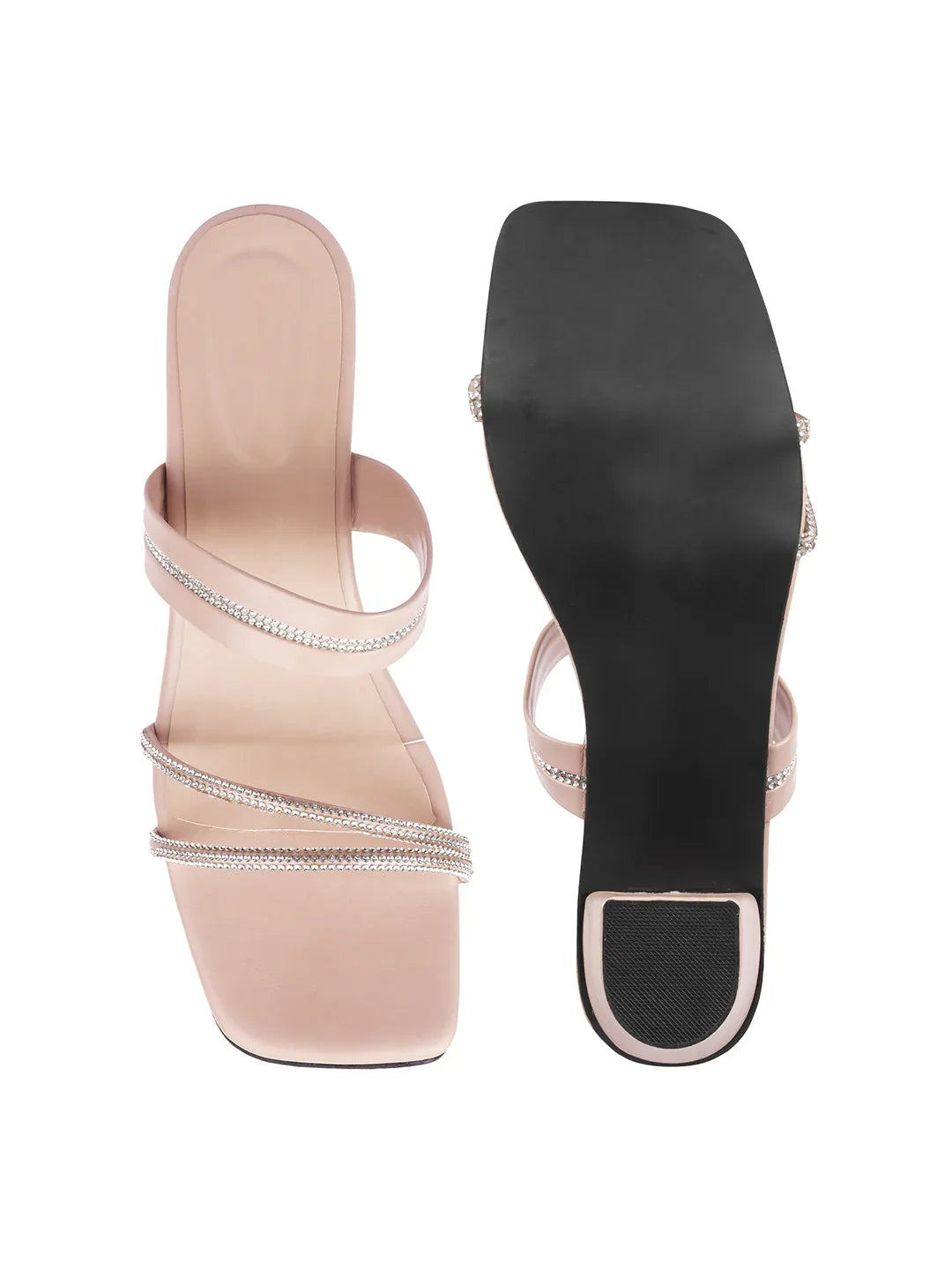 Elegant Shimmer Strap Heels