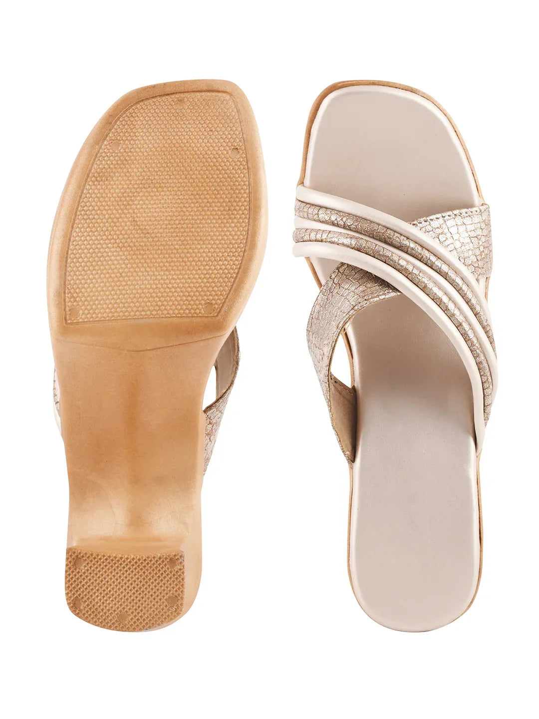 Textured Strap Statement Heels