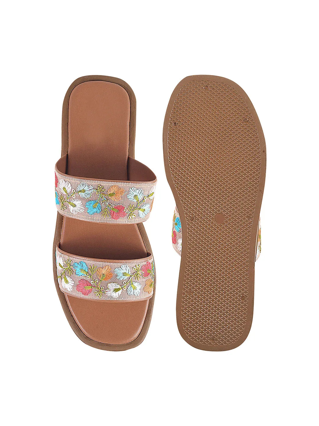 Garden Bloom Embroidered Comfort Slides