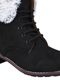 Cold Guard Lace-Up Fur Ankle Boots