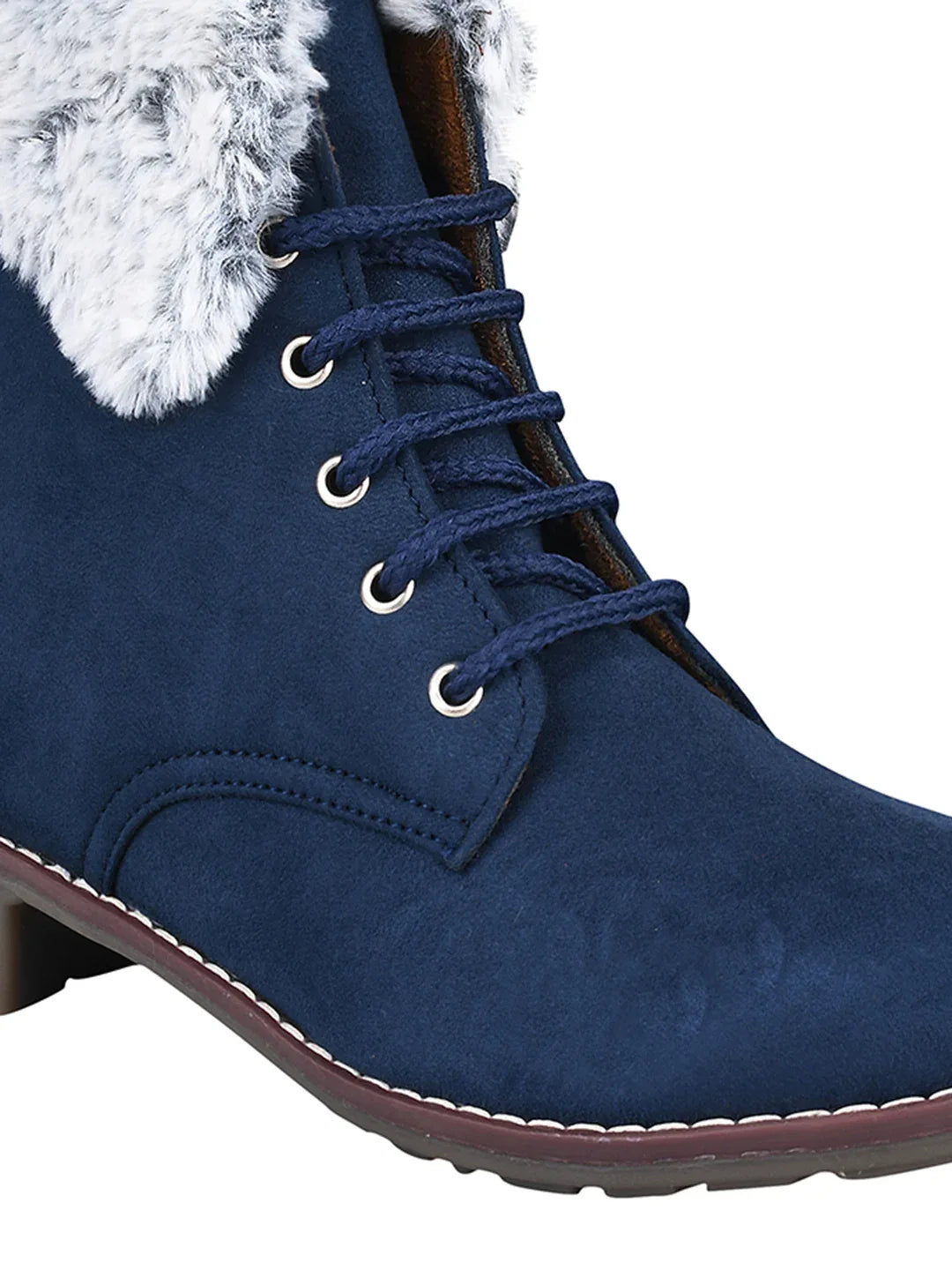 Cold Guard Lace-Up Fur Ankle Boots
