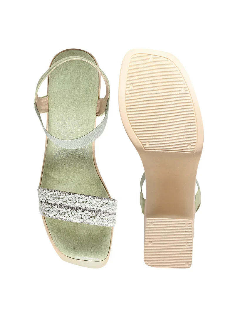 Crystal Edge Ankle Strap Heels