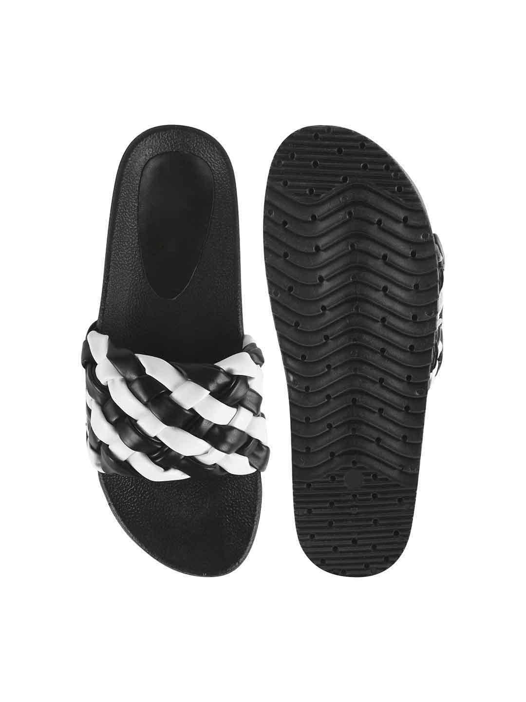 Ribbed Strap Platform Slides