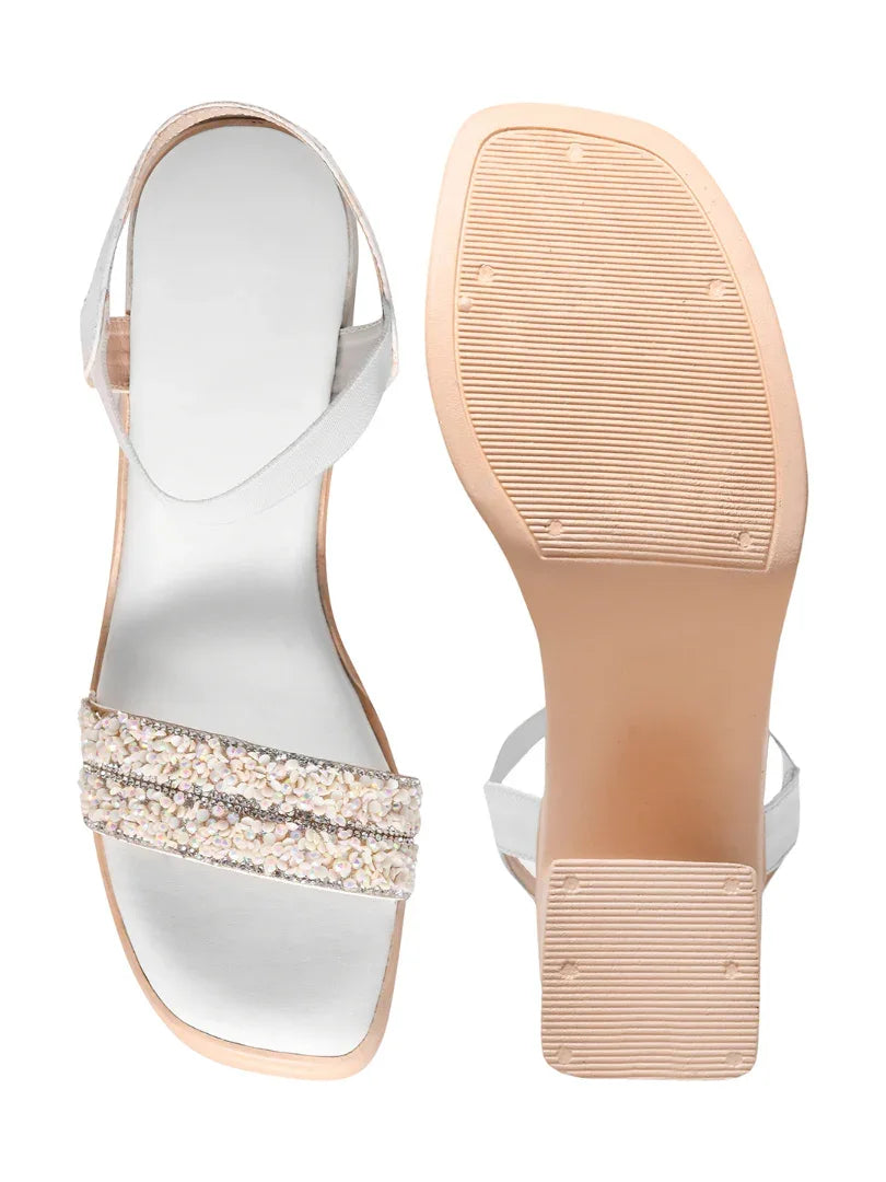 Crystal Edge Ankle Strap Heels