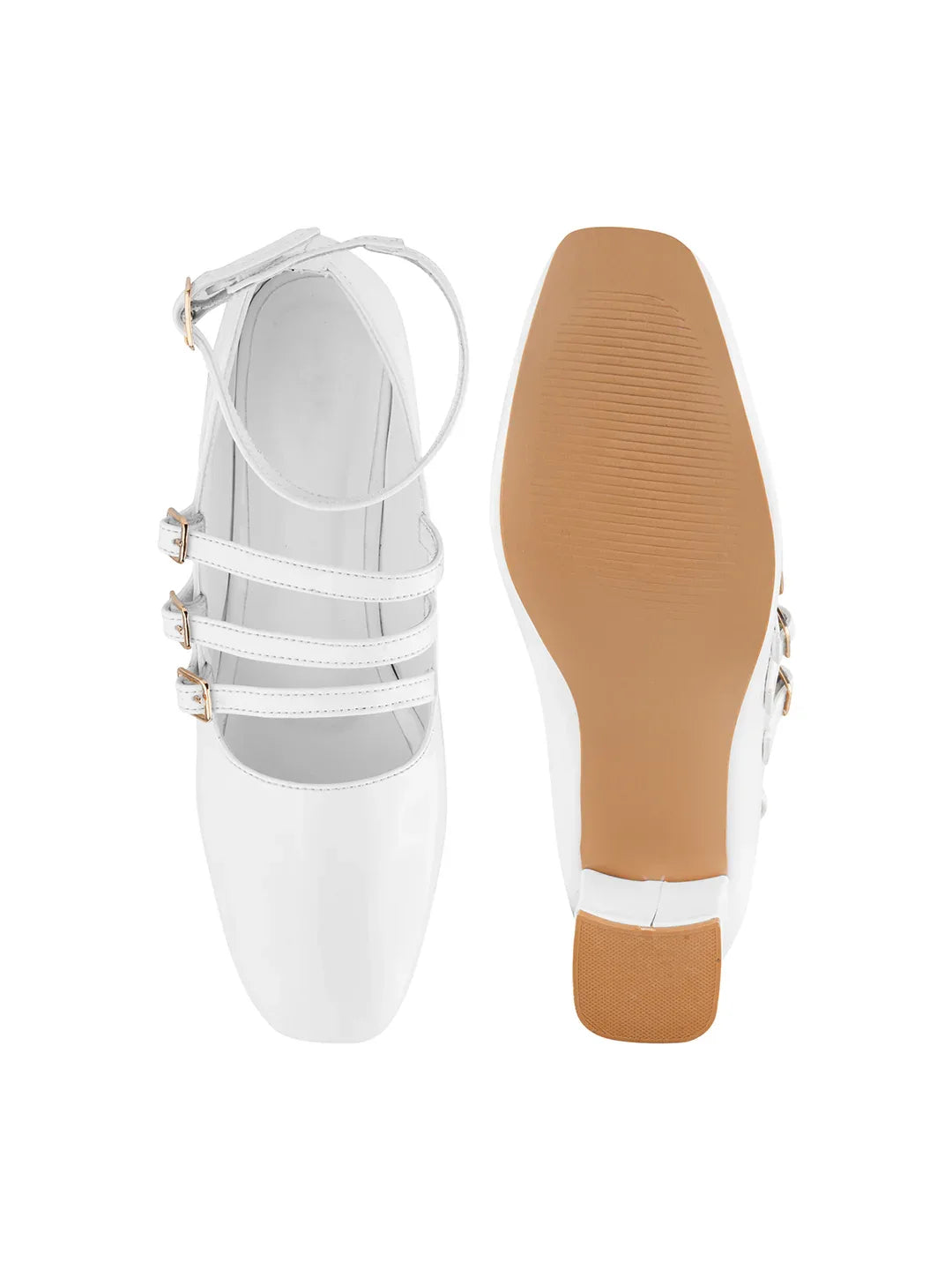 Ankle Strap Patent Block Heels