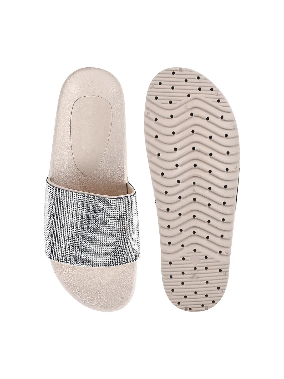 Textured Wide Strap Slides
