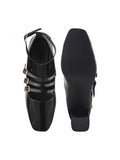 Ankle Strap Patent Block Heels