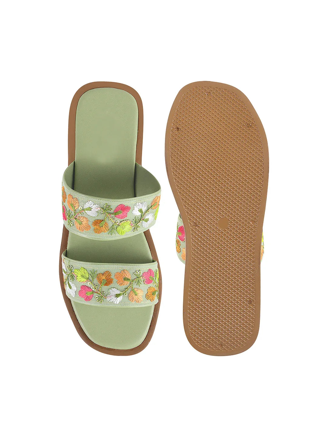 Garden Bloom Embroidered Comfort Slides