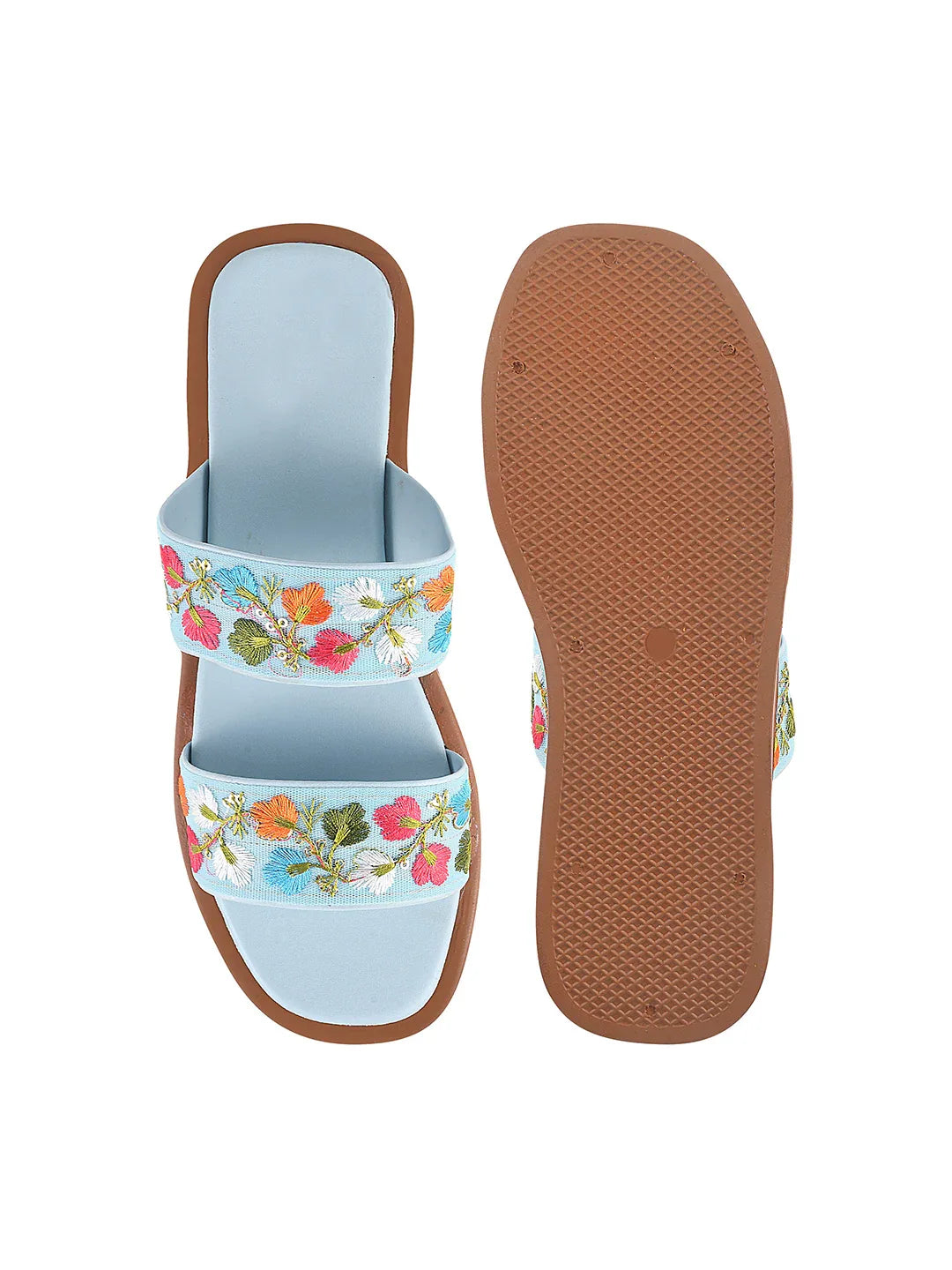 Garden Bloom Embroidered Comfort Slides