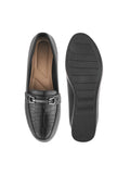 Classic Croc-Textured Office Wear Wedge Loafers