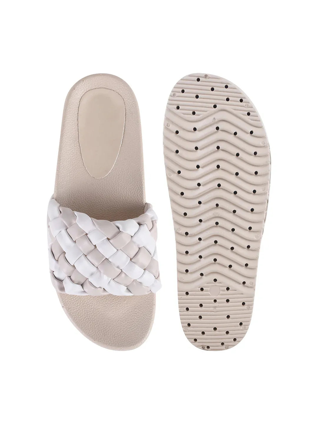 Ribbed Strap Platform Slides