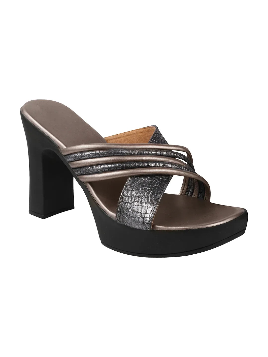 Textured Strap Statement Heels