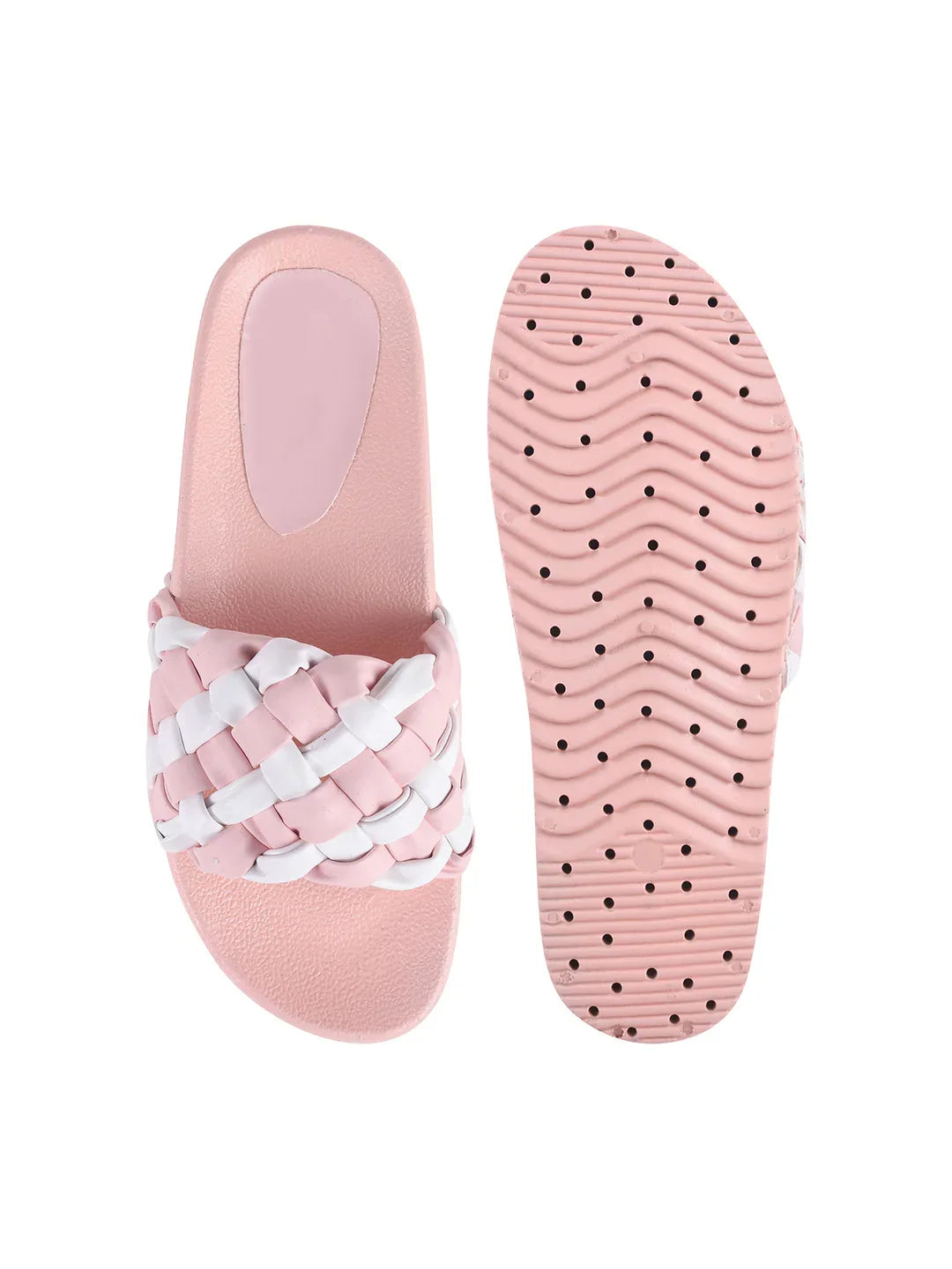 Ribbed Strap Platform Slides