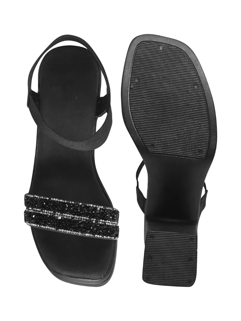 Crystal Edge Ankle Strap Heels