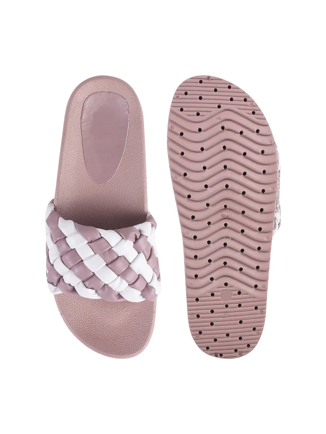 Ribbed Strap Platform Slides