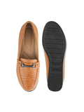 Classic Croc-Textured Office Wear Wedge Loafers