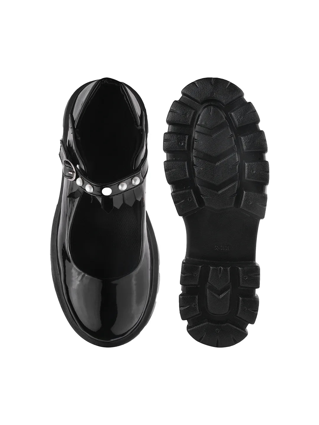 TRYME Casual Glossy Buckle Strap Shoes For Women's