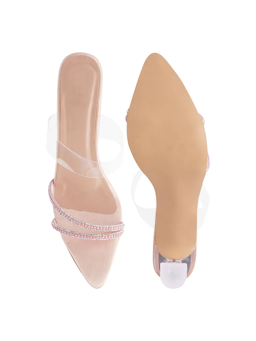 Elegant Pointed Toe Transparent Heels