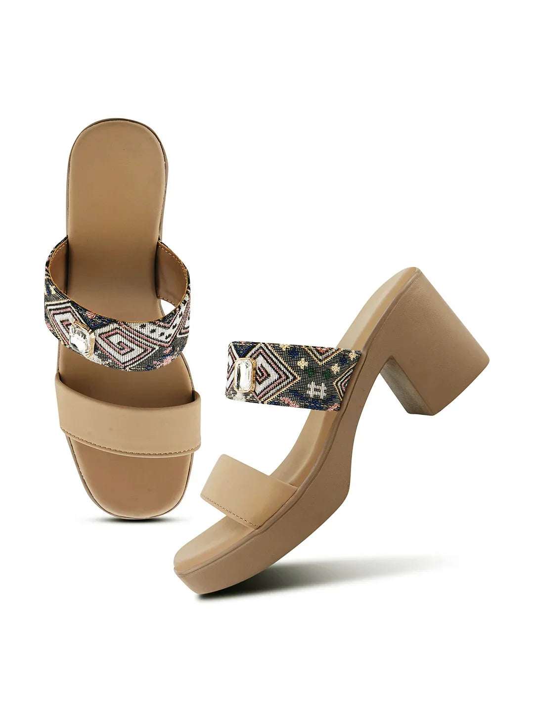 Trendy Slip-On Heeled Sandals