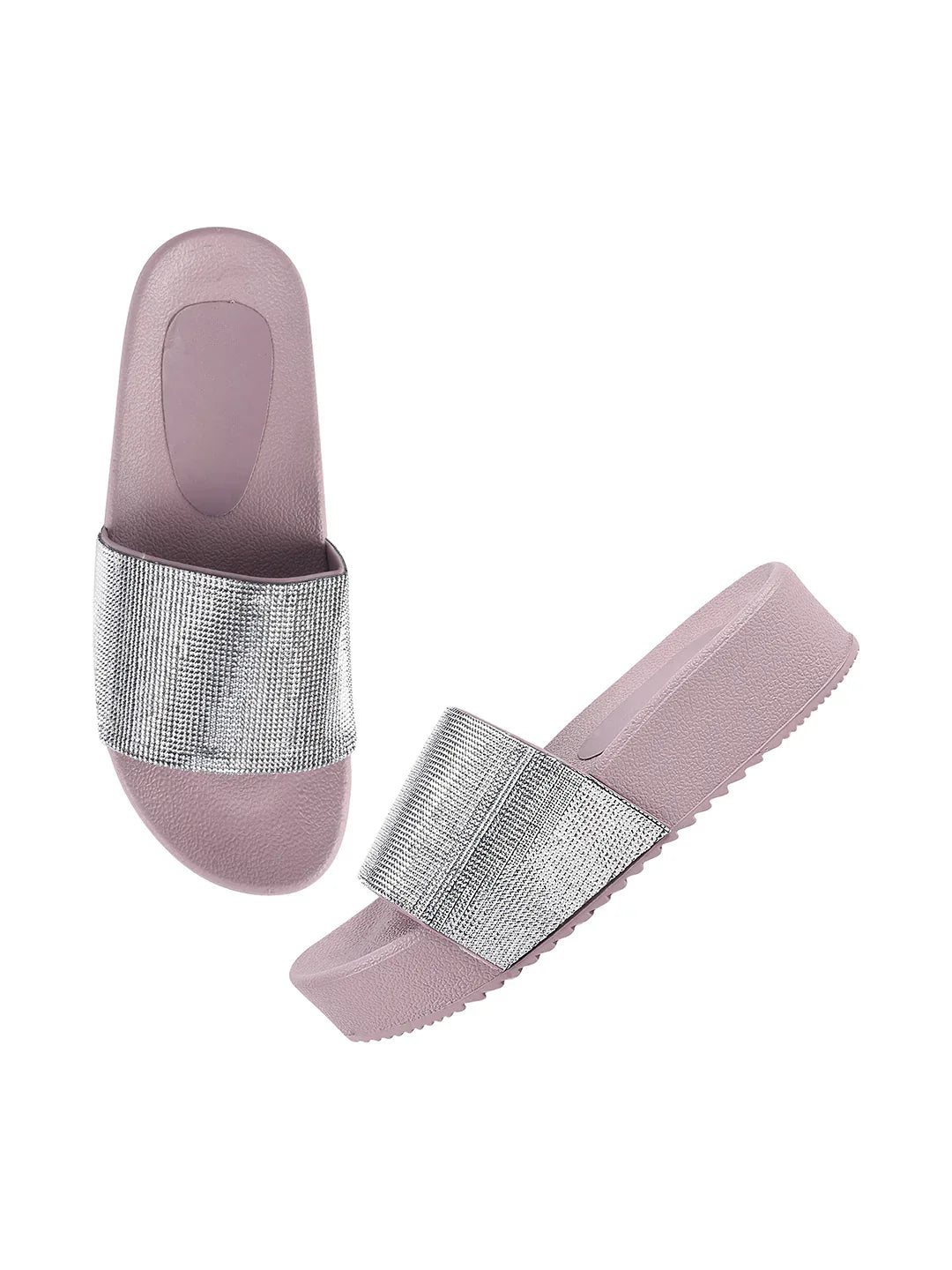 Textured Wide Strap Slides