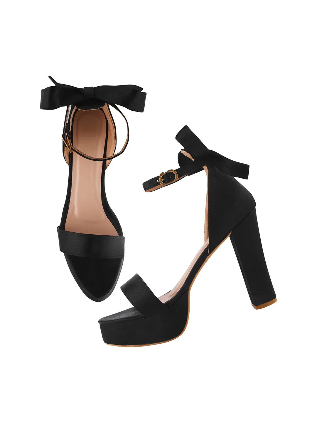Velvet Edge Ankle-Strap Heels