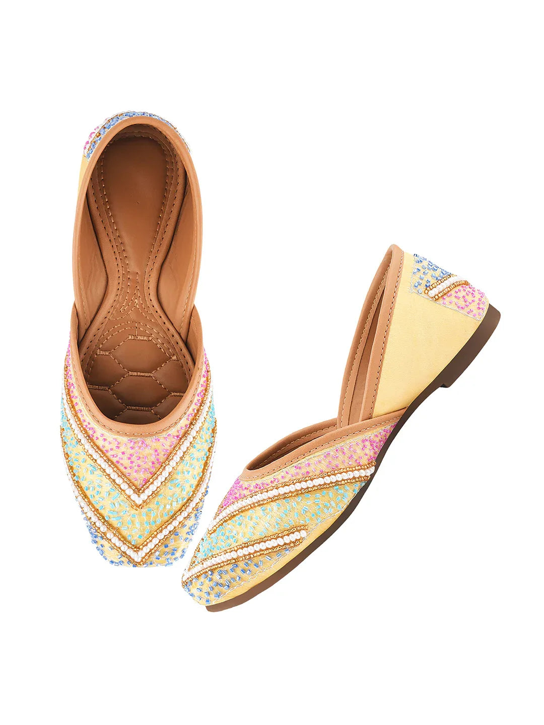 Festive Pastel Work Comfortable Juttis
