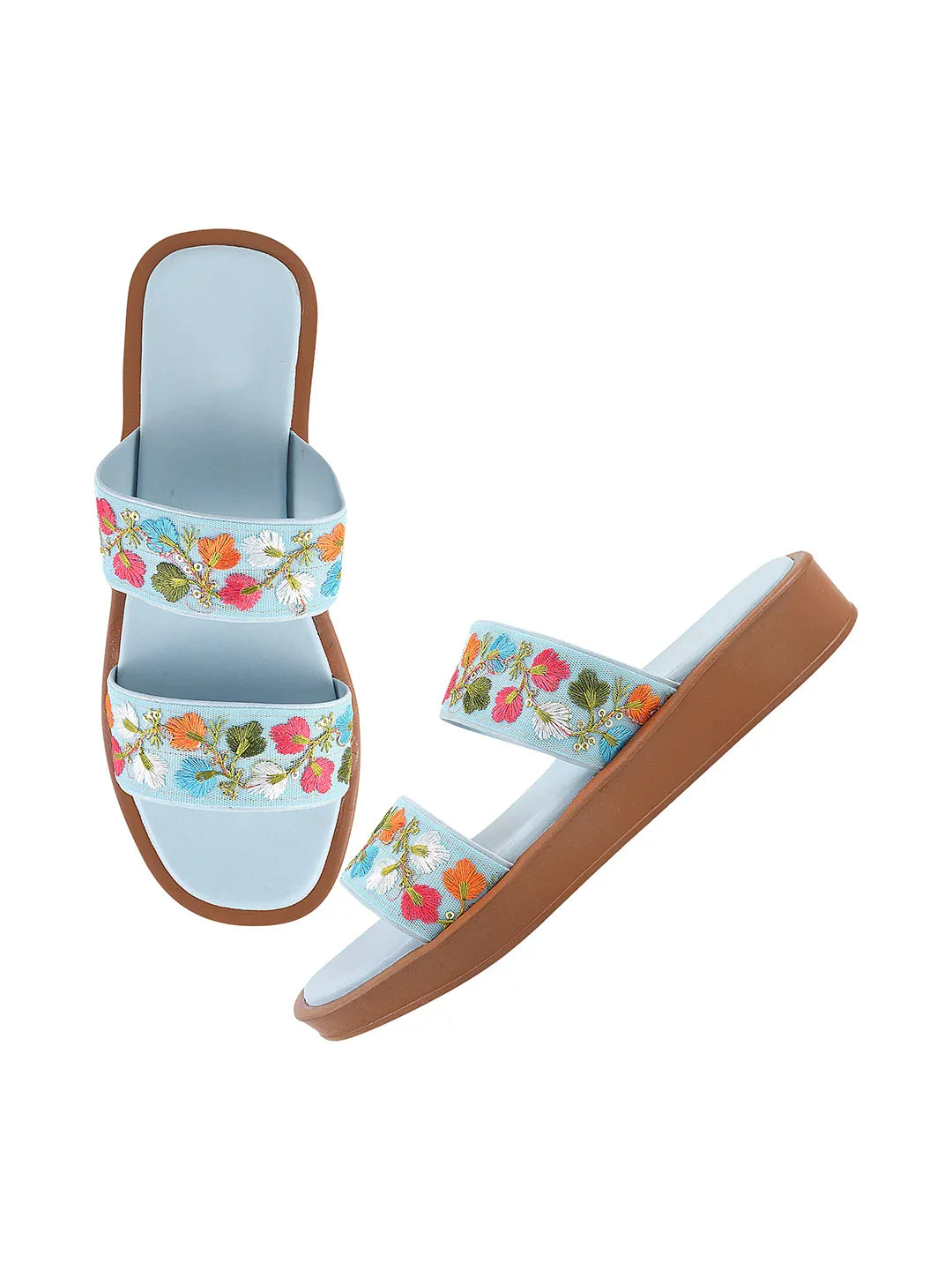 Garden Bloom Embroidered Comfort Slides