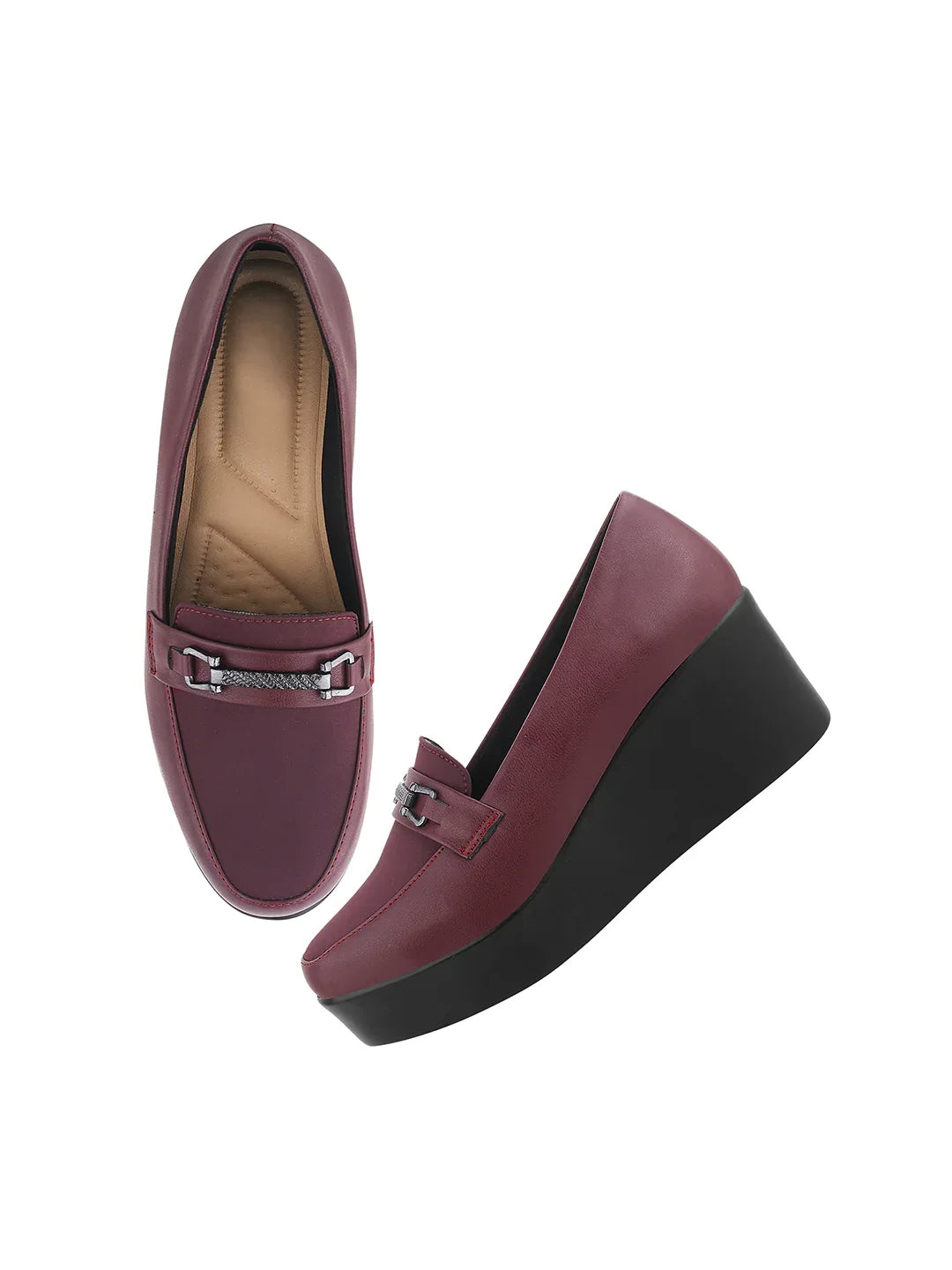 Smart Casual Low Platform Wedge Loafers