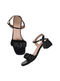Chic Ruched Block Heel Sandals