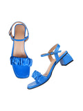 Chic Ruched Block Heel Sandals