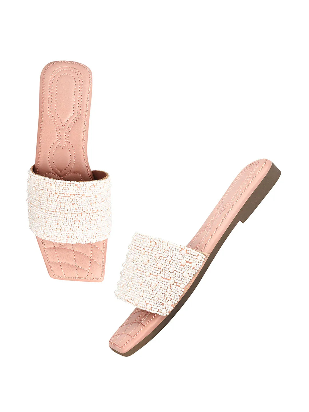 Elegant Beaded Slip-On Flats