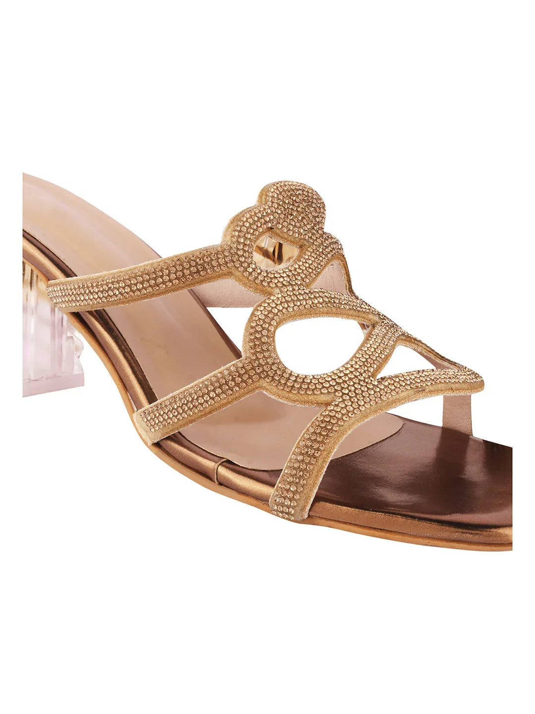 Crystal Strap Block Heel Sandals