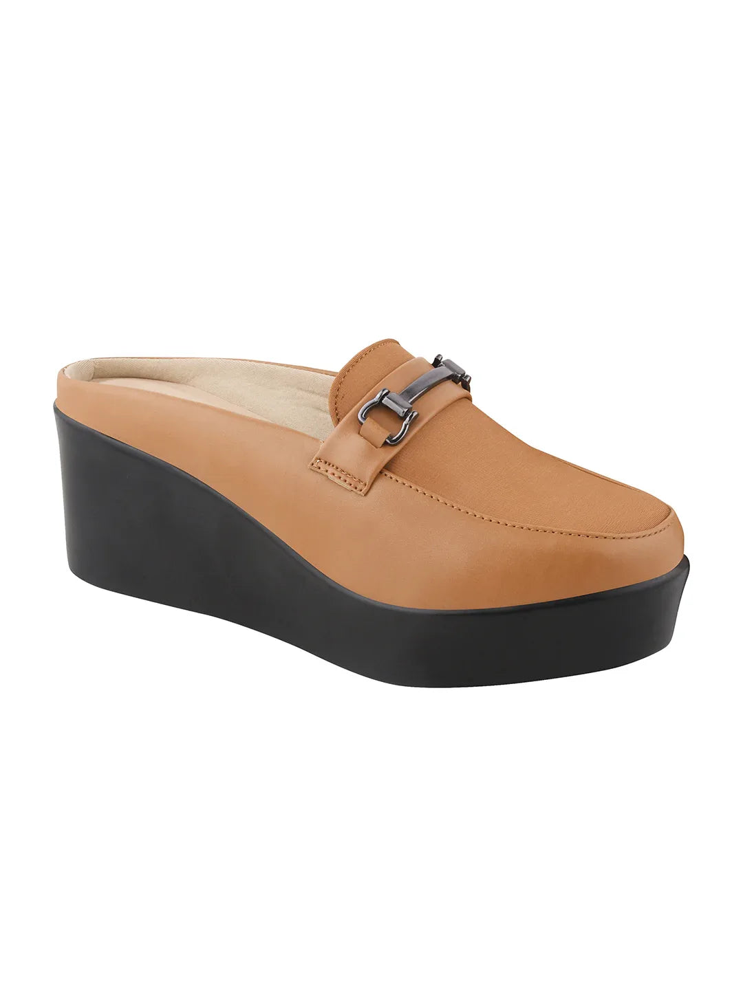 Minimal Buckle Wedge Loafers