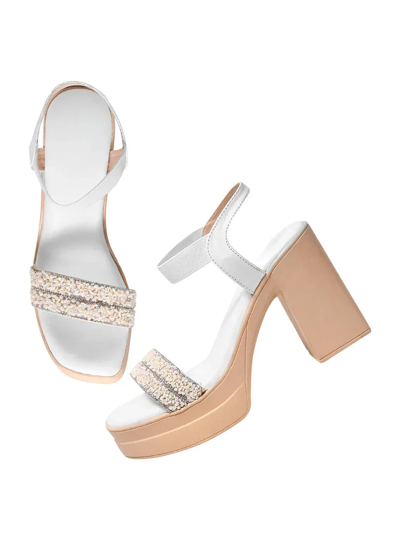 Crystal Edge Ankle Strap Heels