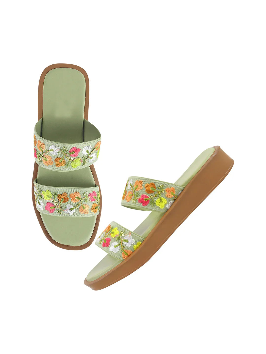 Garden Bloom Embroidered Comfort Slides
