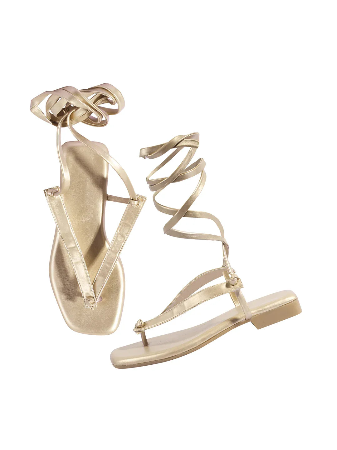 Minimal Tie-Up Strap Flats