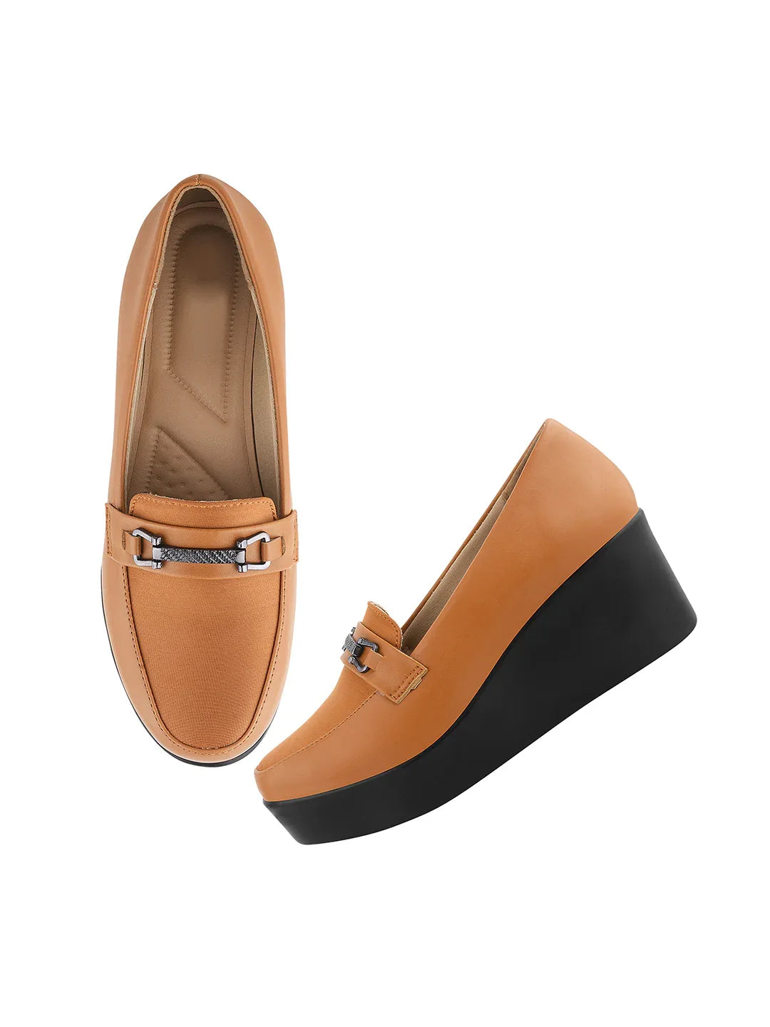 Smart Casual Low Platform Wedge Loafers
