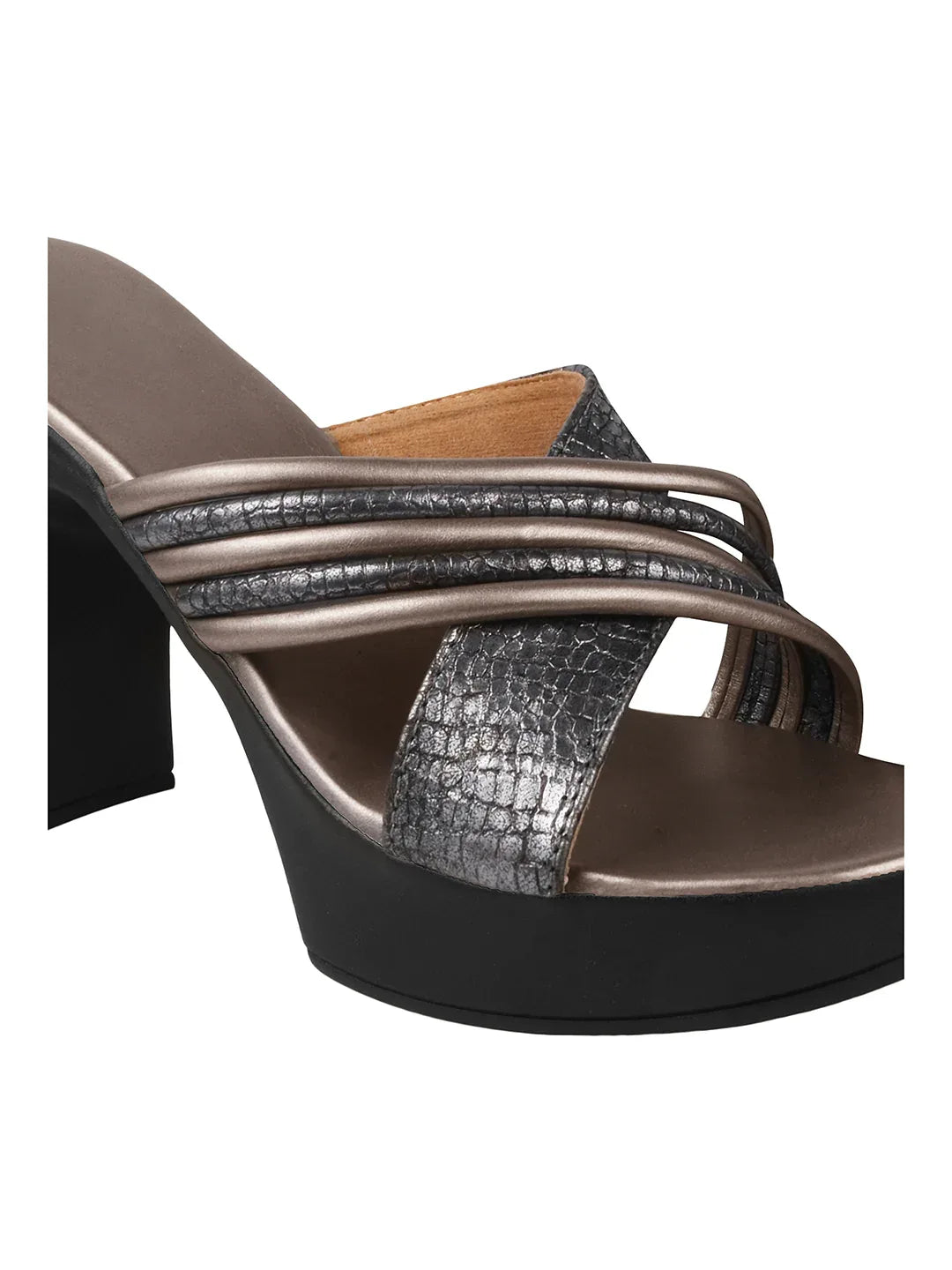 Textured Strap Statement Heels